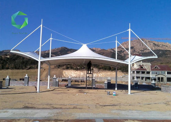 3m width PVC Membrane Structure 1100gsm Vinyl Fabric Tensile Car Parking Shade