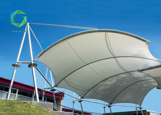 Flame retardant Acrylic PVC Membrane Structure anti mold Fabric Tensioned 1500gsm