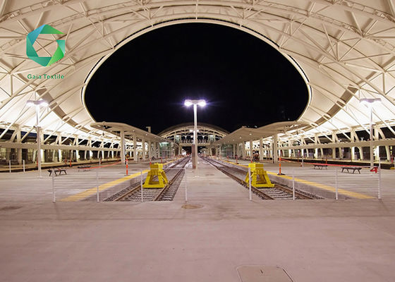 Flame retardant Acrylic PVC Membrane Structure anti mold Fabric Tensioned 1500gsm