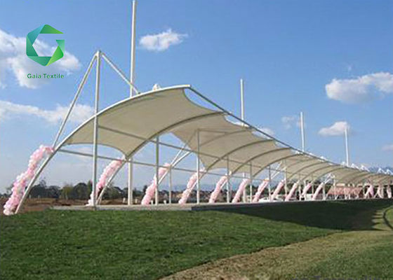 Fabric Tensile Car Parking Shade 900gsm , 1000d Car Parking Canopy Structure Vinyl