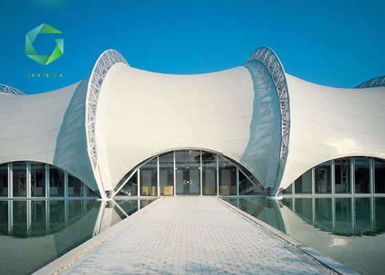 Flame retardant Acrylic PVC Membrane Structure anti mold Fabric Tensioned 1500gsm