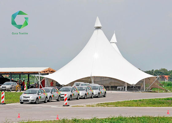 3m width PVC Membrane Structure 1100gsm Vinyl Fabric Tensile Car Parking Shade