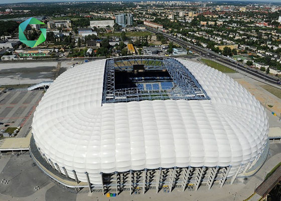 Mildewproof Stadium Court Tensile Membrane Canopy Vinyl Fabric 2000d