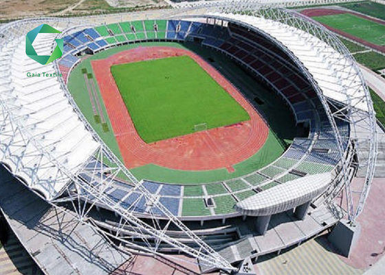 Mildewproof Stadium Court Tensile Membrane Canopy Vinyl Fabric 2000d
